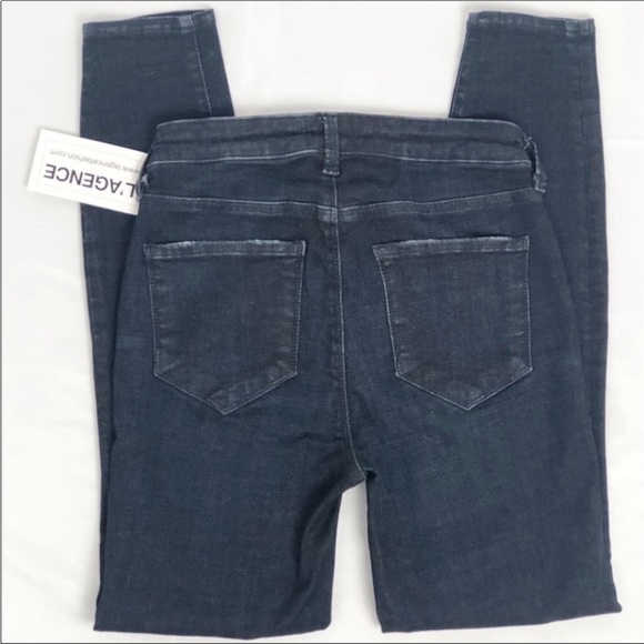 L’Agence Indigo Margot Hi Rise Skinny Jeans Sz25 Contour Waist Hugs to Taper Leg - Picture 6 of 12